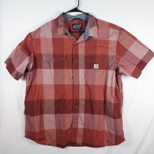 Carhartt Men's 2XL Plaid Short Sleeve Shirt Relaxed Fit Button Front